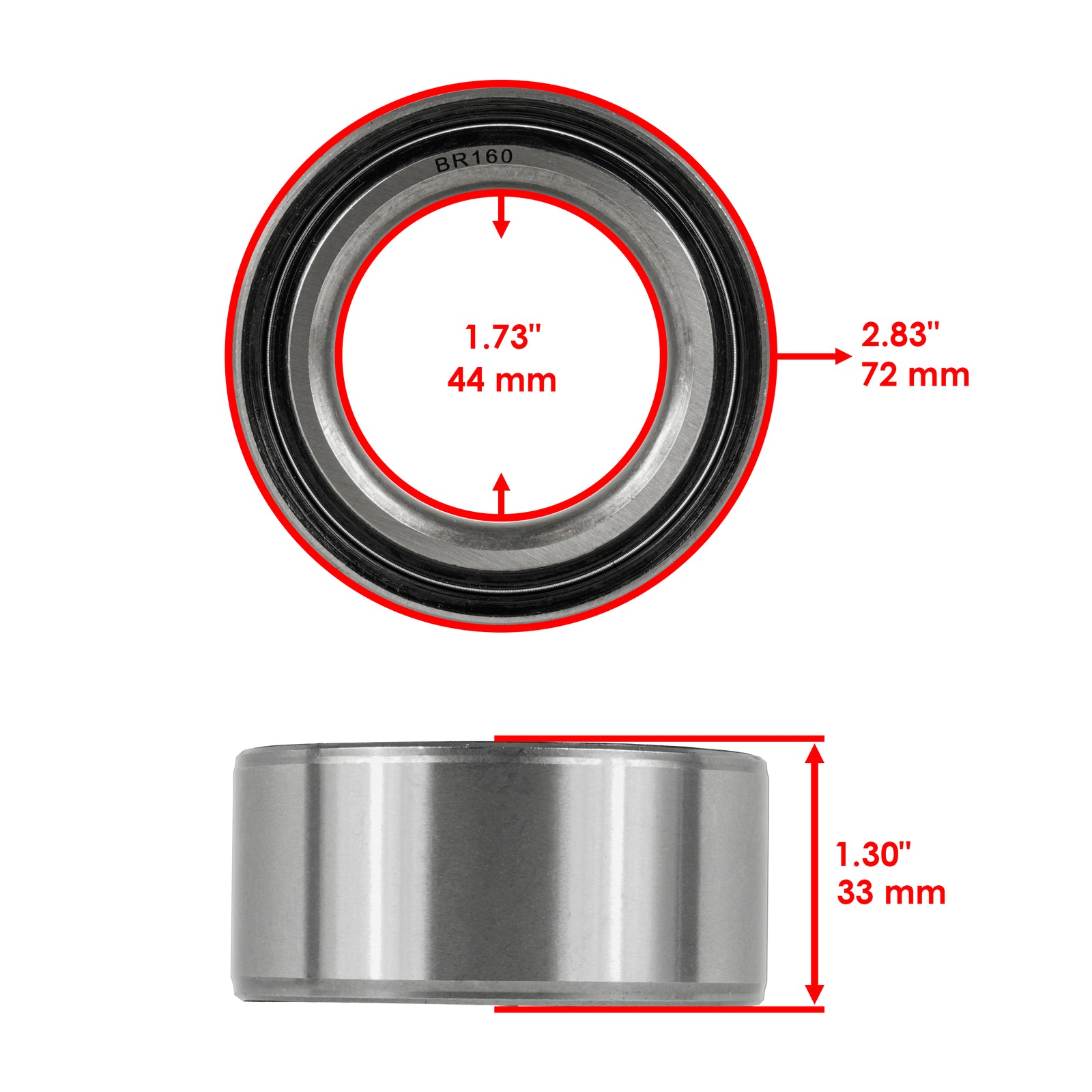 Front Wheel Ball Bearing Replacement for Polaris RZR 900 (2015–2017)