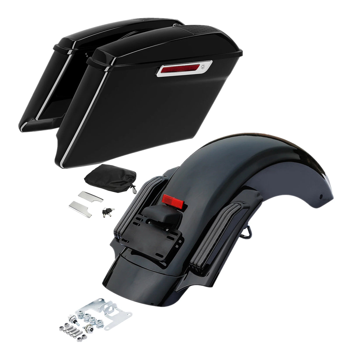Stretched Hard Saddlebags 6x9 Speaker Lids & Rear Fender for Harley Touring (2014–2024)