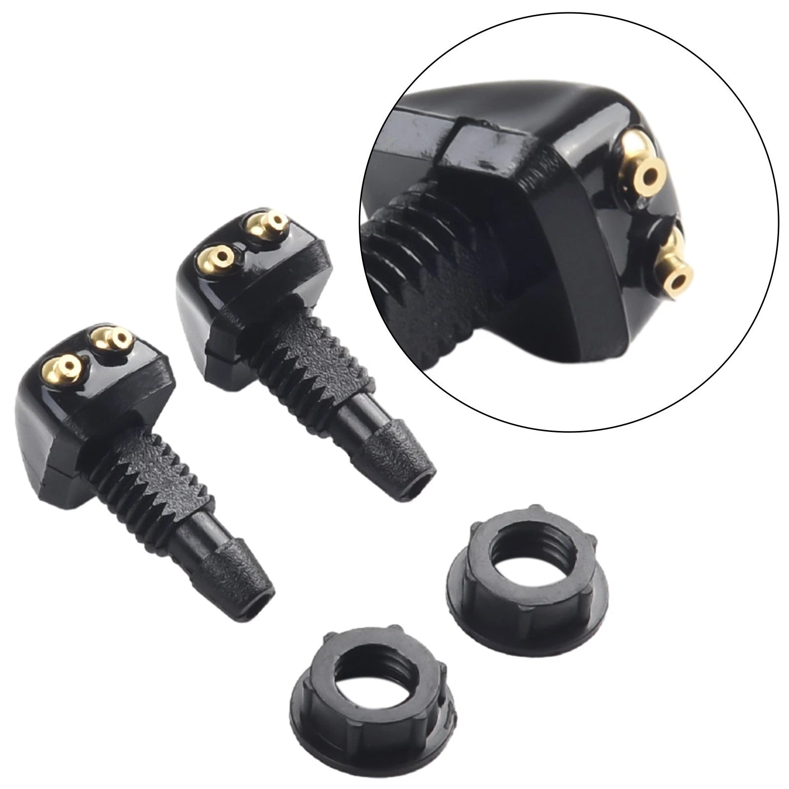 2pc Adjustable Windshield Washer Nozzle Spray Jet Kit for Universal Vehicles