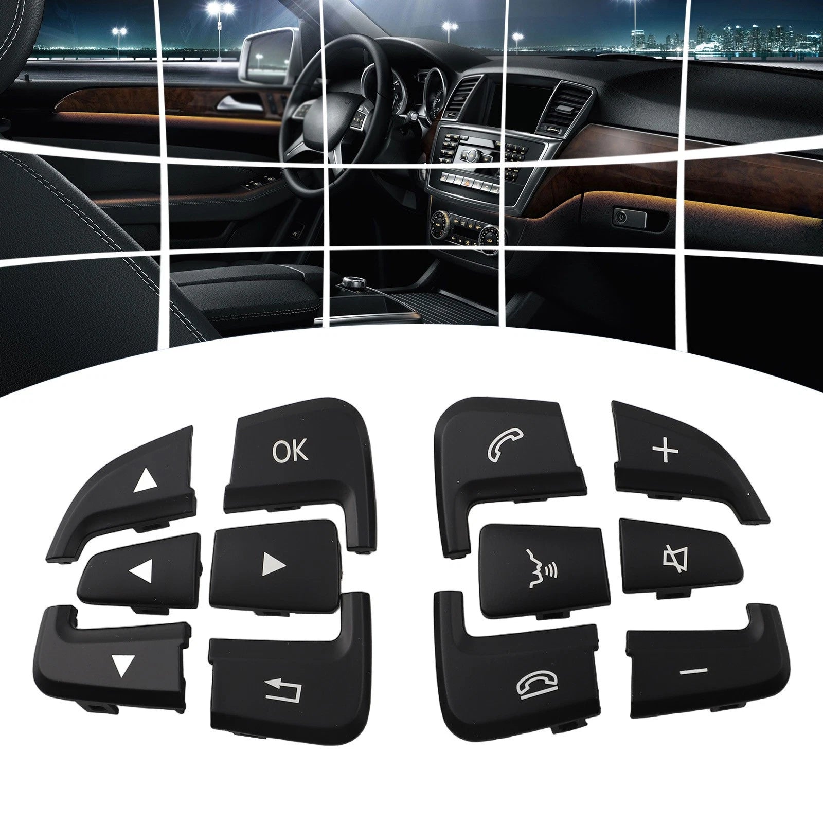 Steering Wheel Button Cover for Mercedes A B CLA Class (2013–2020)