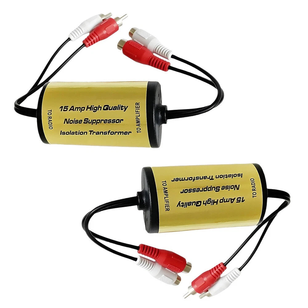 2Pcs RCA Audio Noise Filter for Car AMP Stereo
