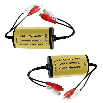 2Pcs RCA Audio Noise Filter for Car AMP Stereo