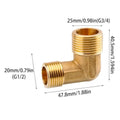Brass Copper Elbow 6" to 4" Male Thread 90° Right Angle for Water