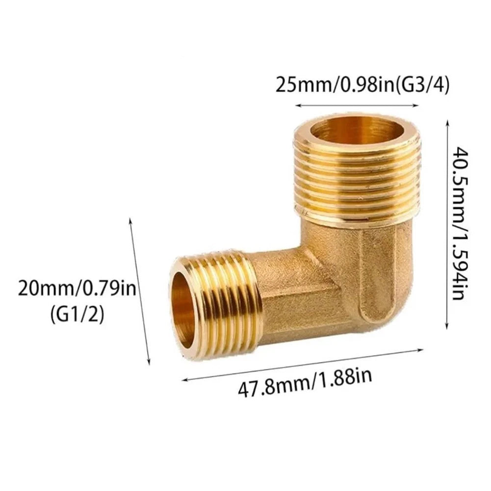 Brass Copper Elbow 6" to 4" Male Thread 90° Right Angle for Water