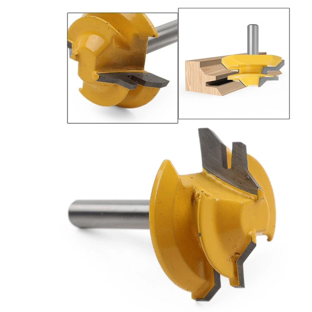 1/4'' Shank Lock Miter Router Bit for Woodworking (Tungsten, 45 Degree)