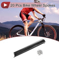 Bicycle Spokes Replacement Set 241mm Stainless Steel Black for 20 Set (304)