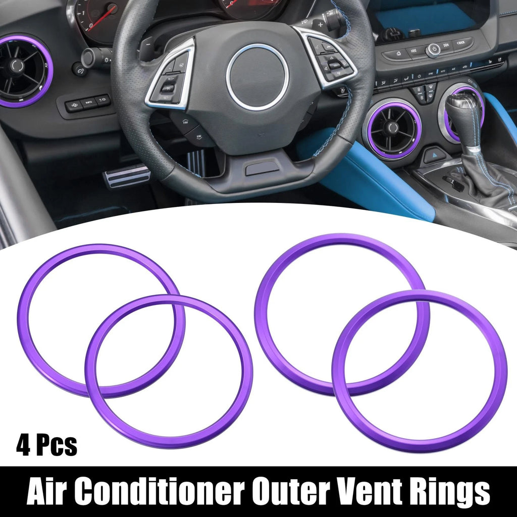 4 Pcs AC Outer Vent Rings Trim Covers for Chevrolet Camaro (2016–2020) Purple