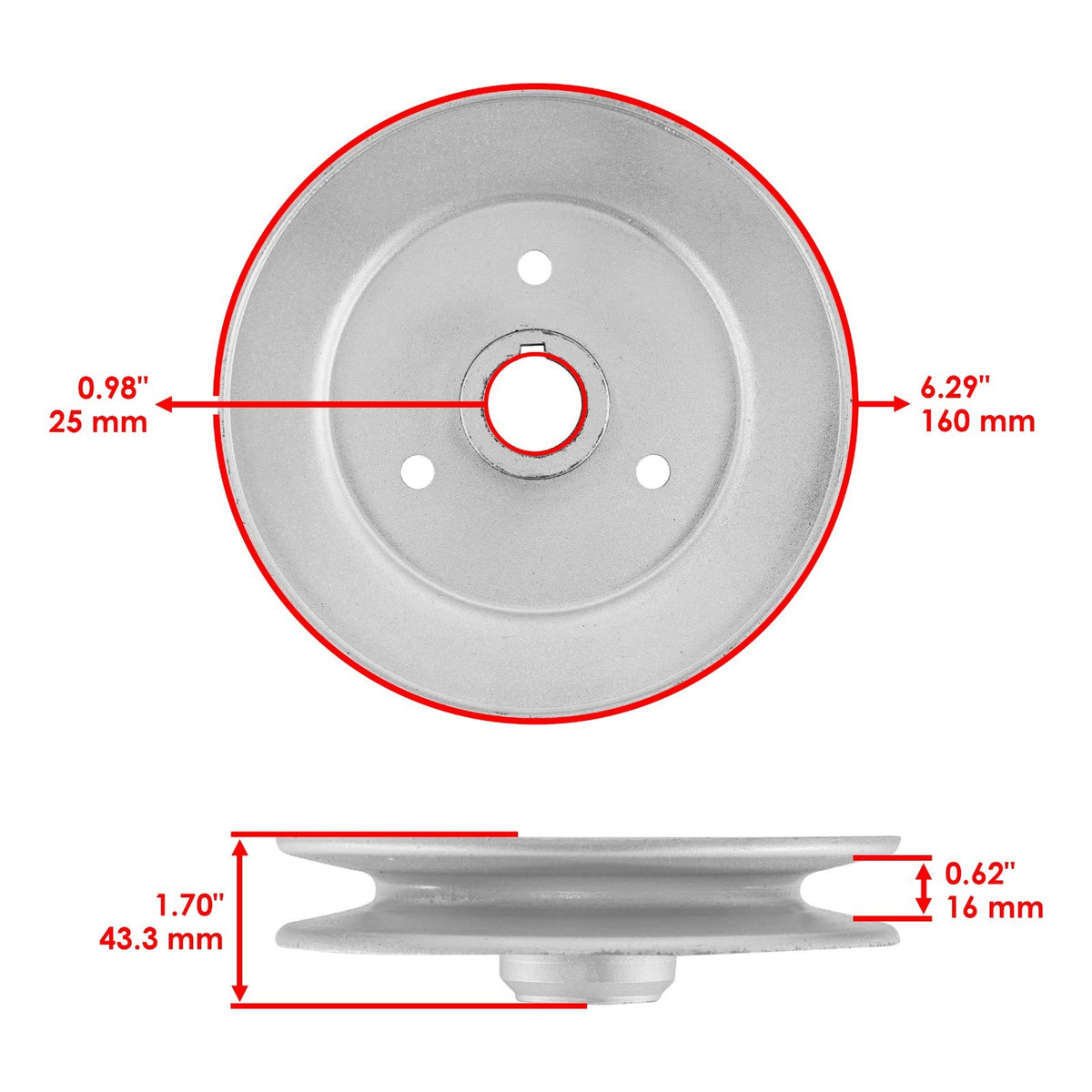Deck Spindle Pulley Replacement for Exmark Metro (48 in) (2005–2019)