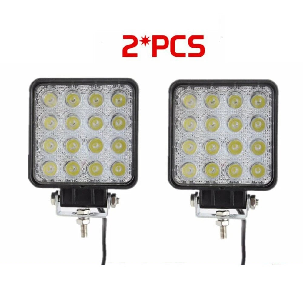 2Pcs 48W LED Work Light Waterproof Lamp Bulb Spotlight For Off Road Truck Car