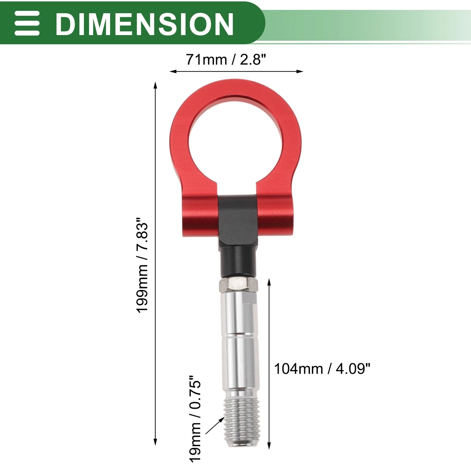 Front Rear Tow Hook for Mazda RX8 (2003–2008) 19mm Aluminum Alloy Red Set