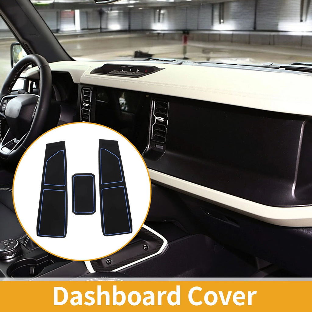 Dashboard Cover Replacement for Ford Bronco 2021–2024 Black Blue