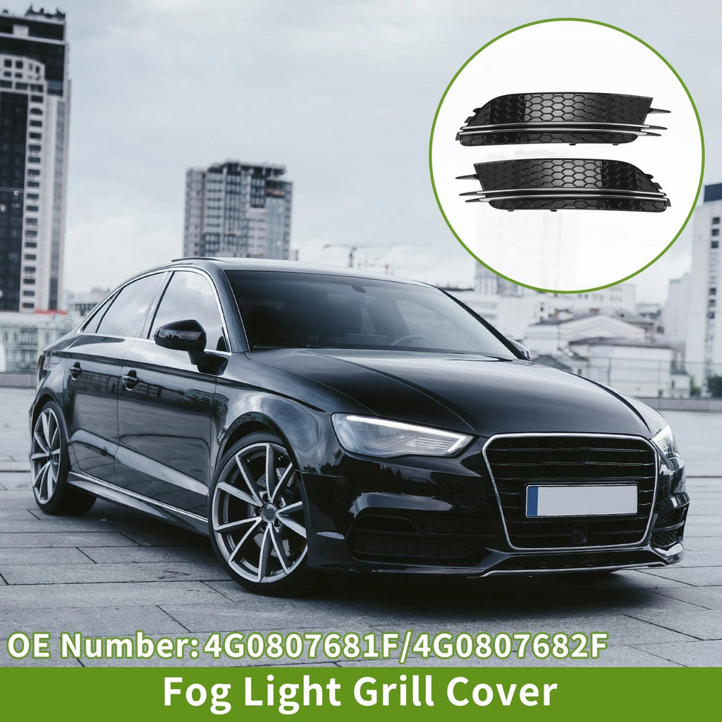 Pair Front Fog Light Grill Replacement for Audi A6 C7 (2012–2015)