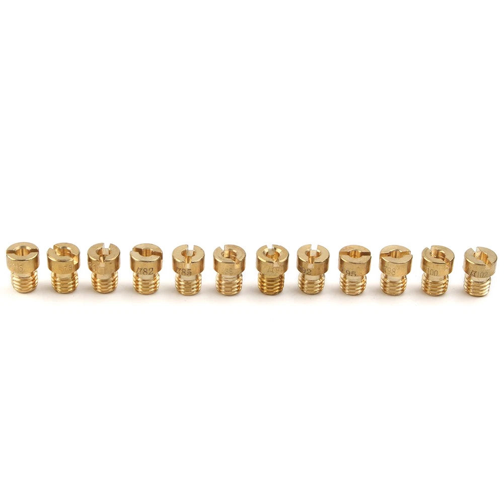 12pcs 6mm Replacement Carburetor Main Jets for Dellorto SHA PHBG (#75-#102)