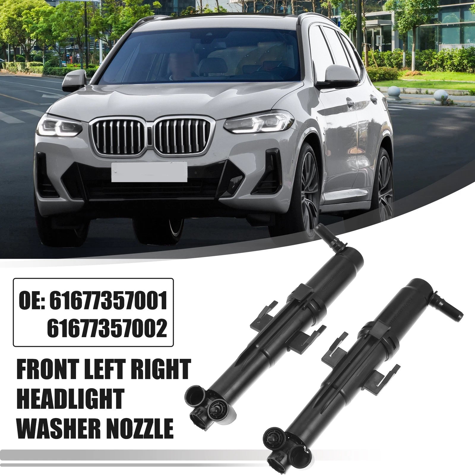 Headlight Washer Nozzles Pair Front Left Right for BMW X4 (2015–2018)