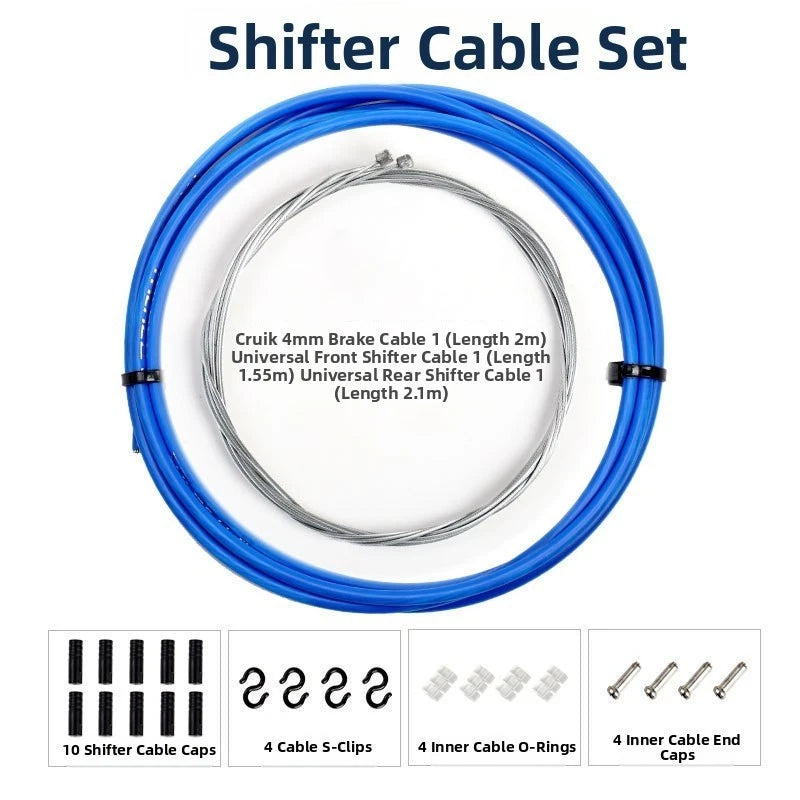 Brake Cable and Index Shift Cable Kit for Most Bicycle Types