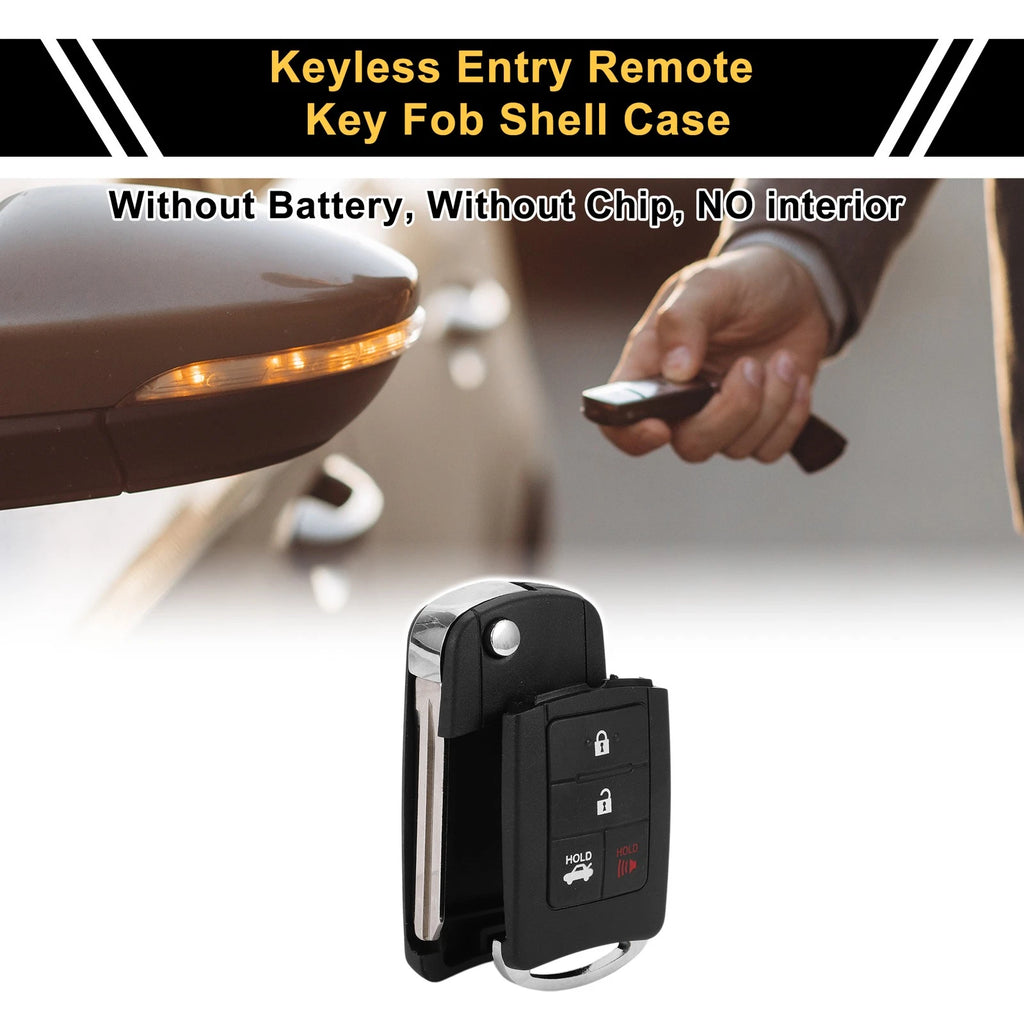 4 Button Key Fob Shell Replacement for Toyota RAV4 (2013–2015) Black