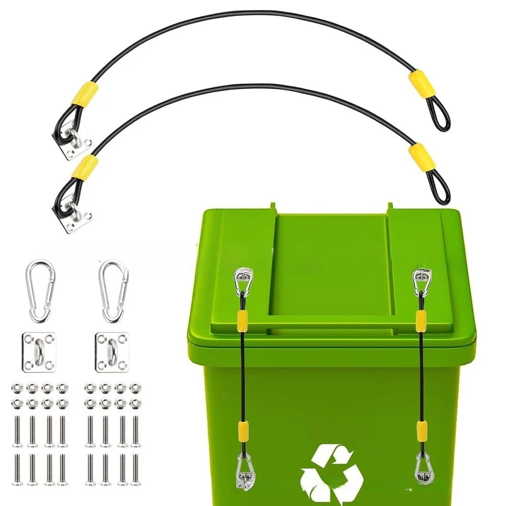 Stainless Steel Wire Rope Lid Lock for Round Square Trash Cans