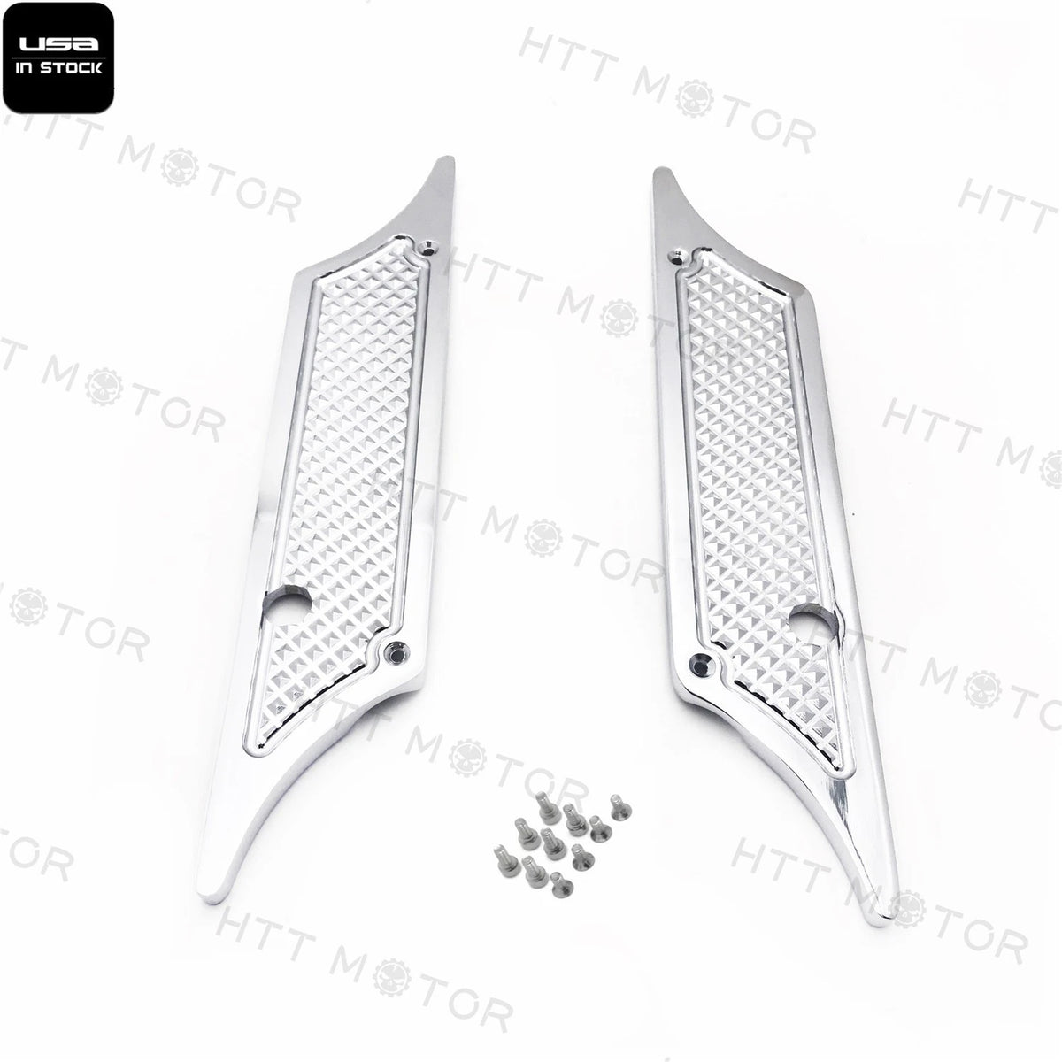 Chrome Billet Saddle Bag Latch Covers for Harley Street Glide (1993–2013)