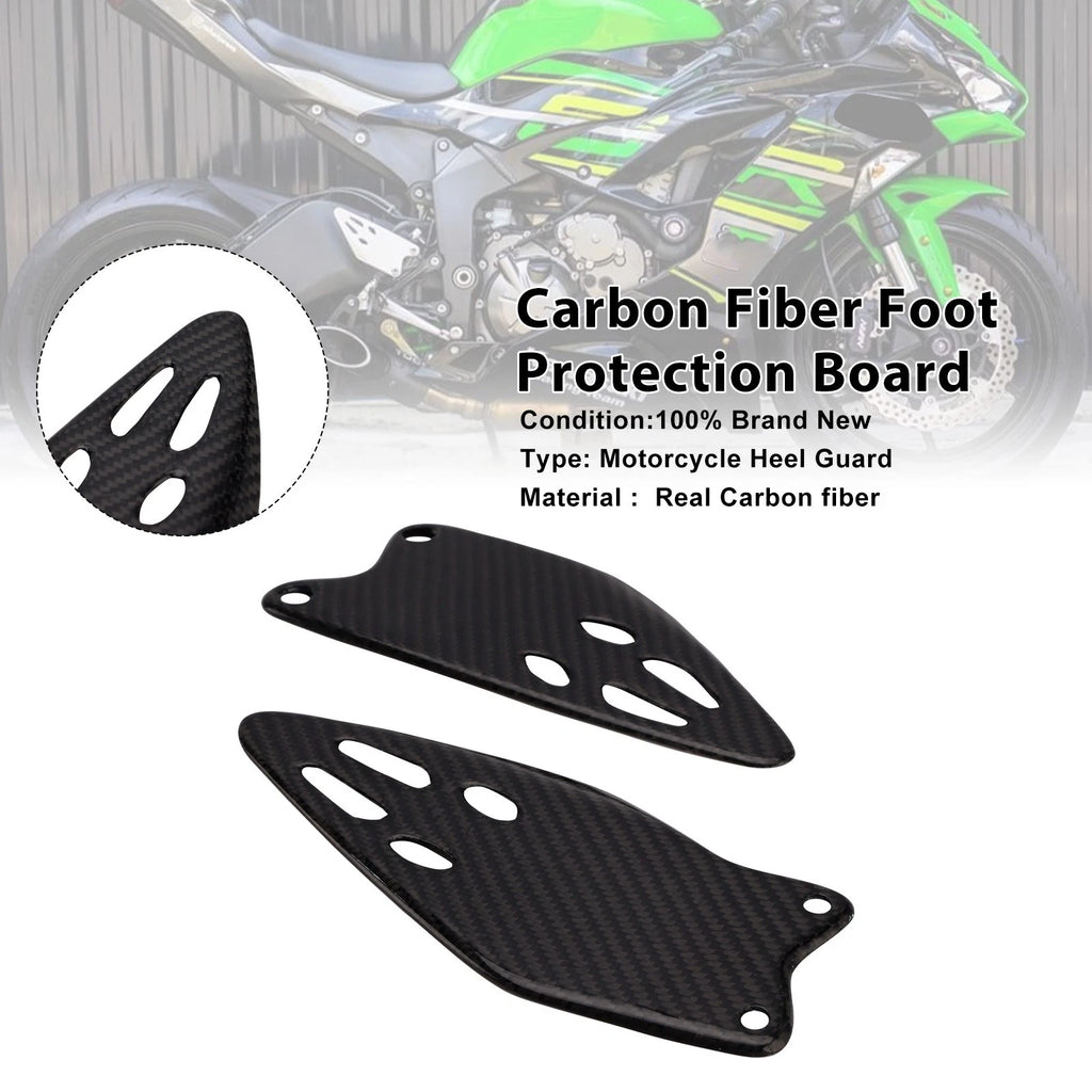 Real Carbon Fiber Foot Protection Board for Kawasaki ZX-6R 636 (2019–2025)