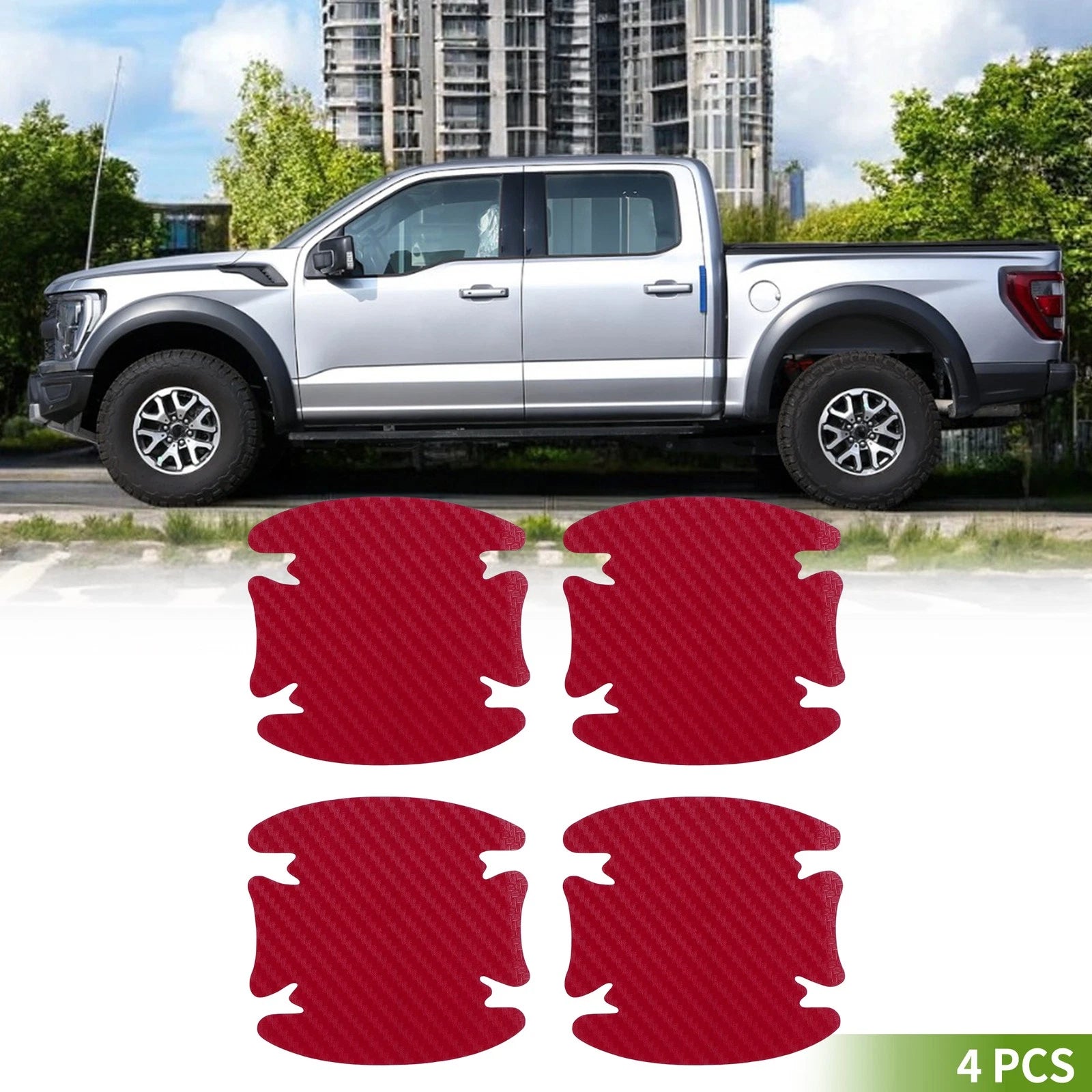 Car Door Handle Bowl Sticker for (80x88mm, Red)