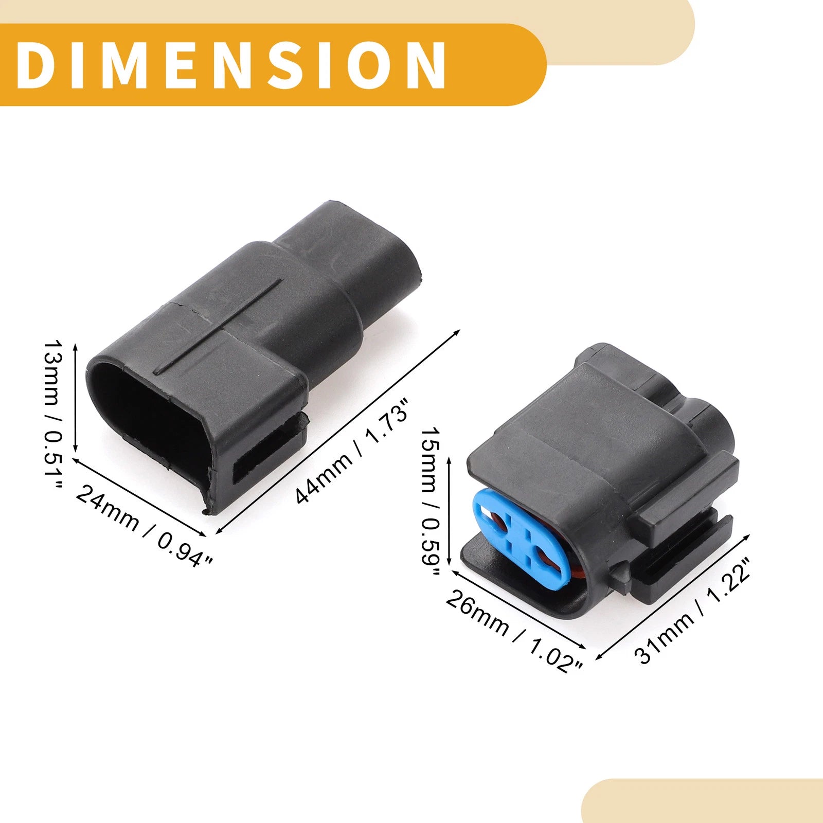 2 Pin Waterproof Sensor Wire Harness Connector Plug for Car Boat RV