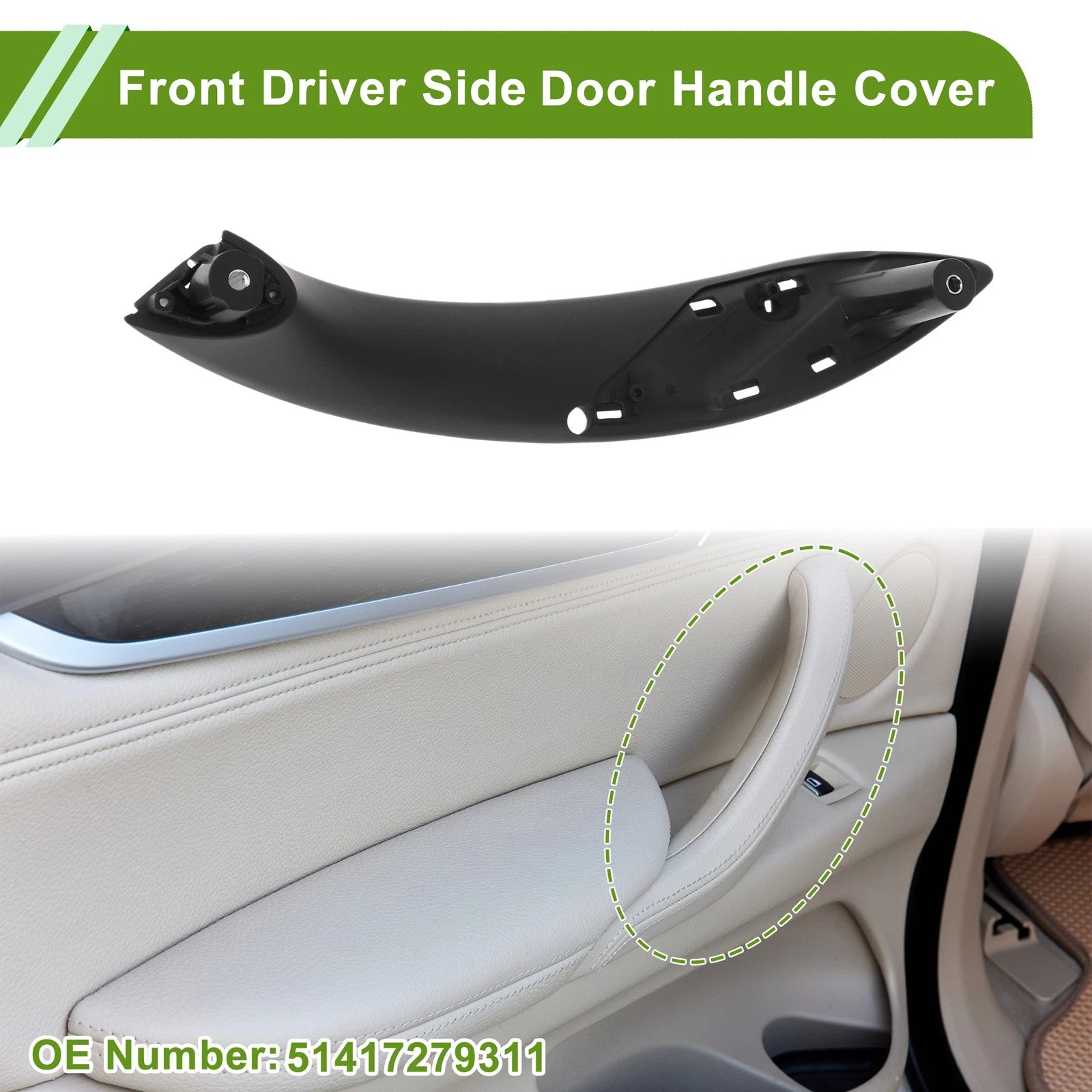Door Panel Handle Pull Trim Cover for BMW 3 Series (2012–2018)