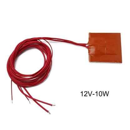 12V 10W Silicone Heater Mat Pad for Printer Heated Bed (50x50mm)