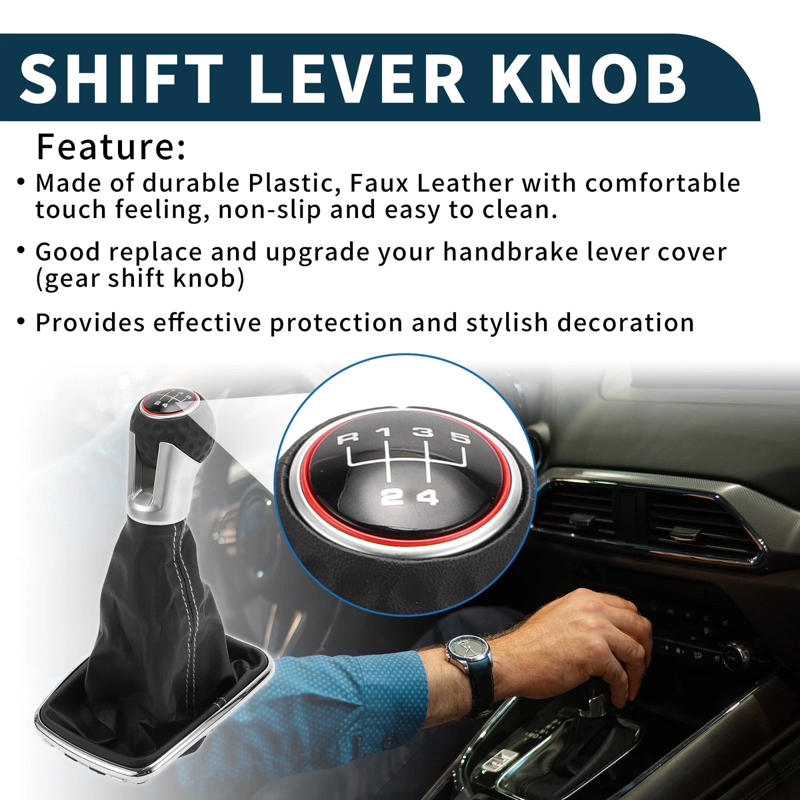 Gear Shift Knob with Cover Replacement for Volkswagen Jetta Bora (1999–2004)