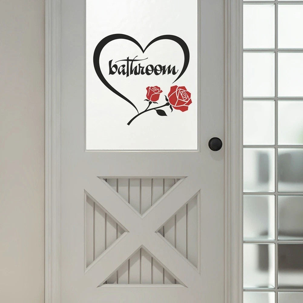 PVC Waterproof Heart Wall Decal for Bathroom Decor