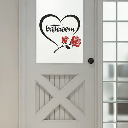 PVC Waterproof Heart Wall Decal for Bathroom Decor