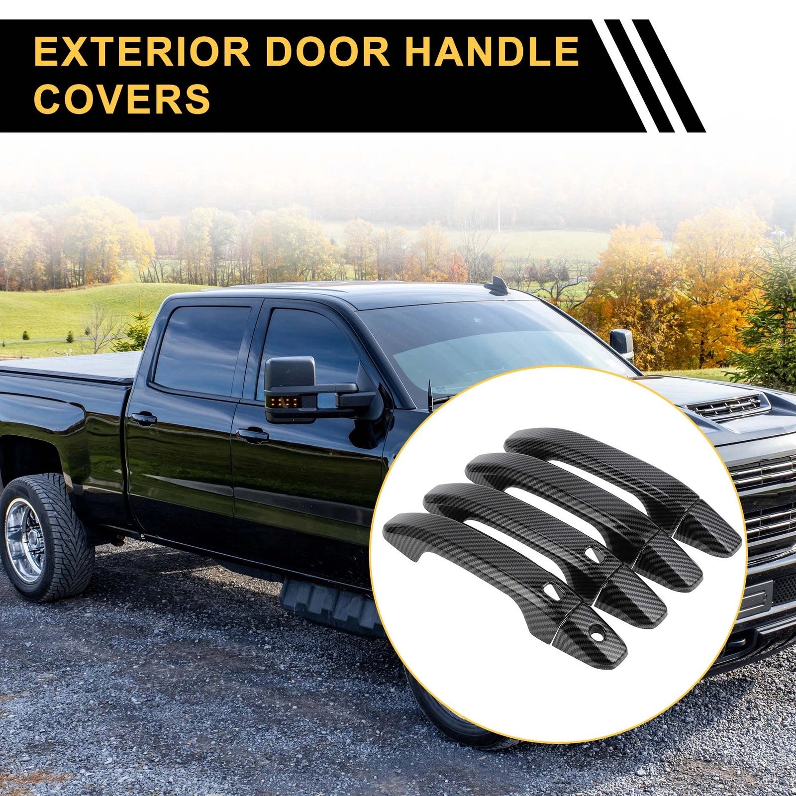 Exterior Door Handle Cover Set for Chevrolet Silverado 1500 (2014–2024)