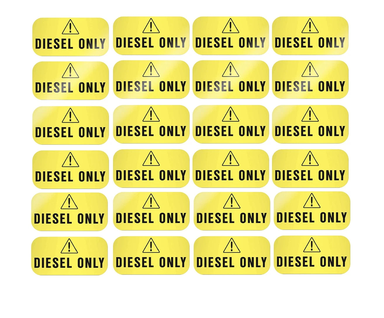 Diesel Only Sticker for Weather Proof Use (Yellow)