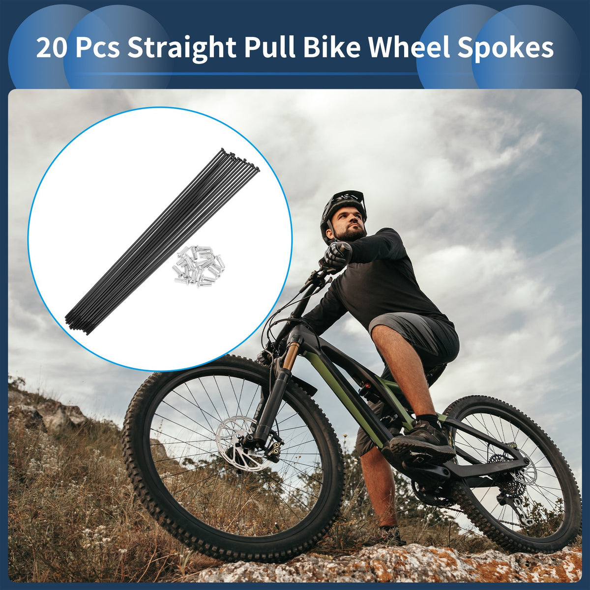 Straight Pull Bicycle Spokes 225mm Replacement Set for 14G Wheel Build (n/a–n/a)