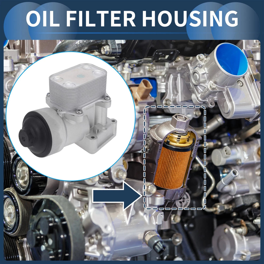 Engine Oil Cooler Filter Housing Replacement for Audi A3 Q3 Quattro (2010–2023)