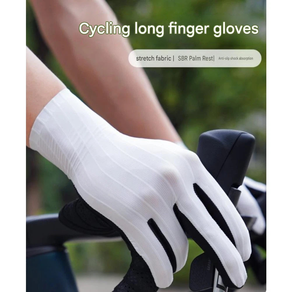 Long Finger Cycling Gloves with 3D Thickened Palm Pads for Summer Riding