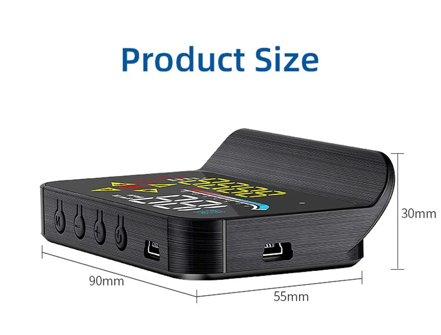 3.5" LED Head Up Display for Universal OBD2+GPS Vehicles (2010–2023)