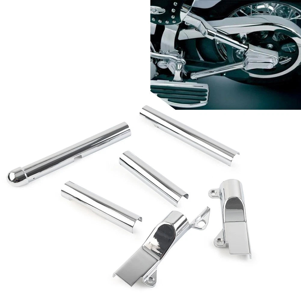 Chrome Rear Swingarm Tube Covers for Harley Davidson Softail (2000–2007)