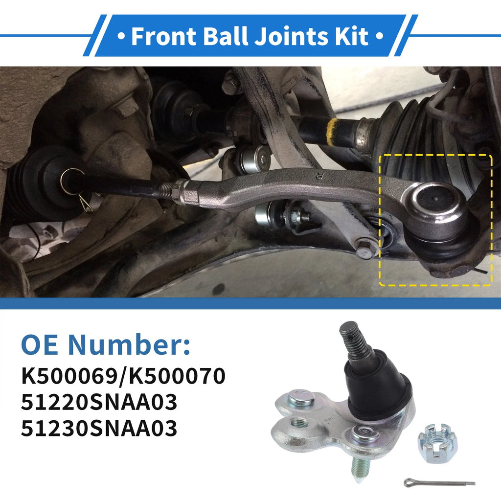 2 Pcs Front Lower Ball Joints Replacement for Honda Civic (2006–2011)