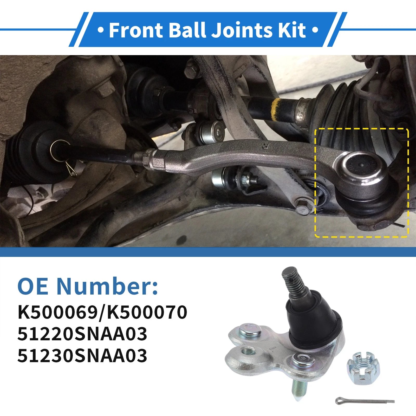 2 Pcs Front Lower Ball Joints Replacement for Honda Civic (2006–2011)