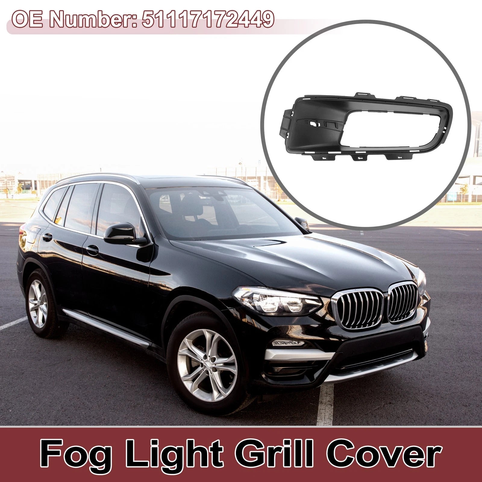 Front Left Fog Light Grill Replacement for BMW X5 (2007–2010)