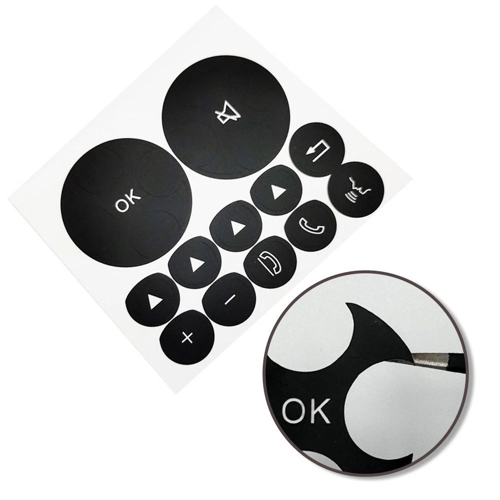 Button Repair Decal for Interior Car Decoration (Black Overlay)