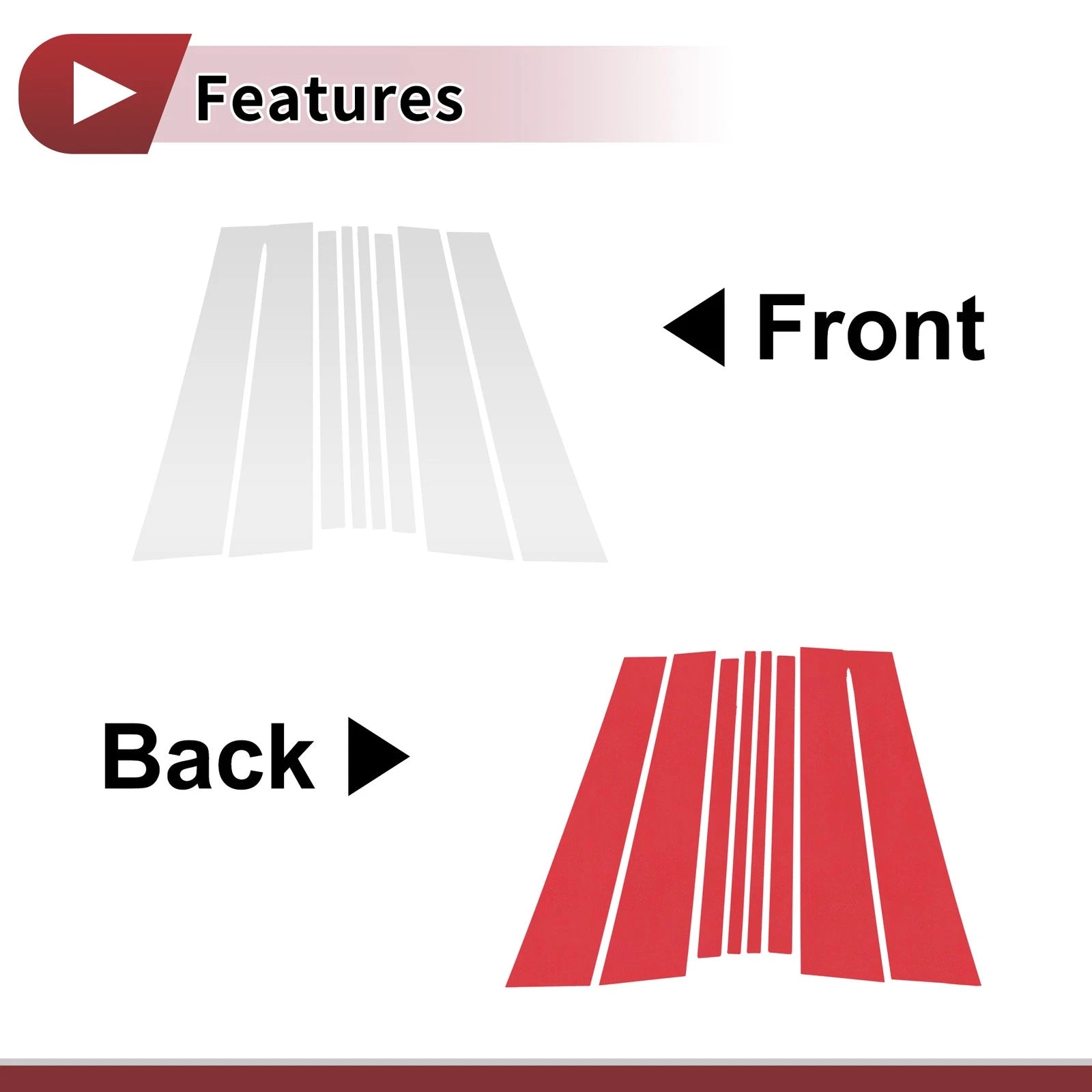 Door Pillar Window Trim Front Rear Left Right Set for Lexus LX570 (2007–2013)