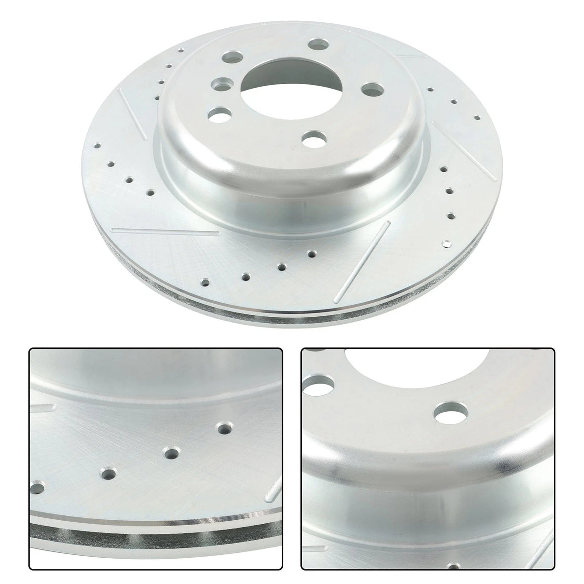 Rear Drilled Brake Rotor & Brake Pad for BMW ActiveHybrid 5 (2012–2016)
