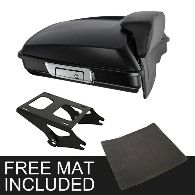 Matte Black 5.5" Razor Trunk Backrest Mount Rack for Harley Touring (2014–2026)