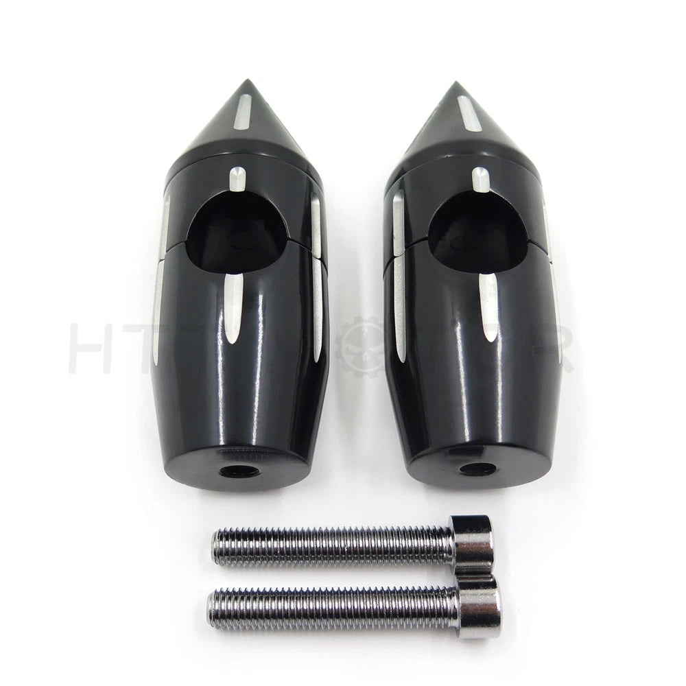 2 1/4" Black Spike Handlebar Risers for Harley Softail Dyna Sportster (Custom)