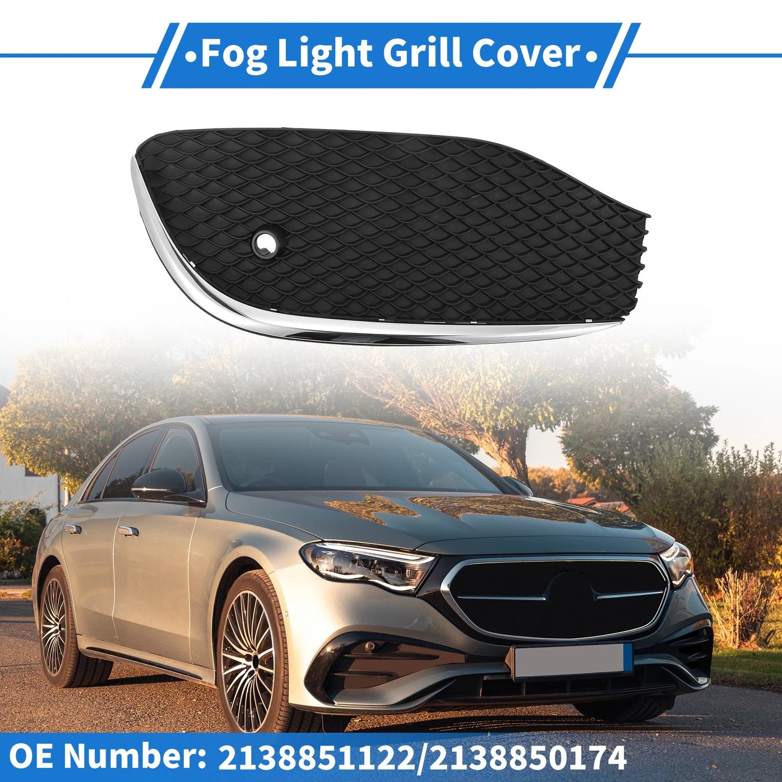 Front Left Fog Light Grille Replacement for Mercedes-Benz E-Class (W213)