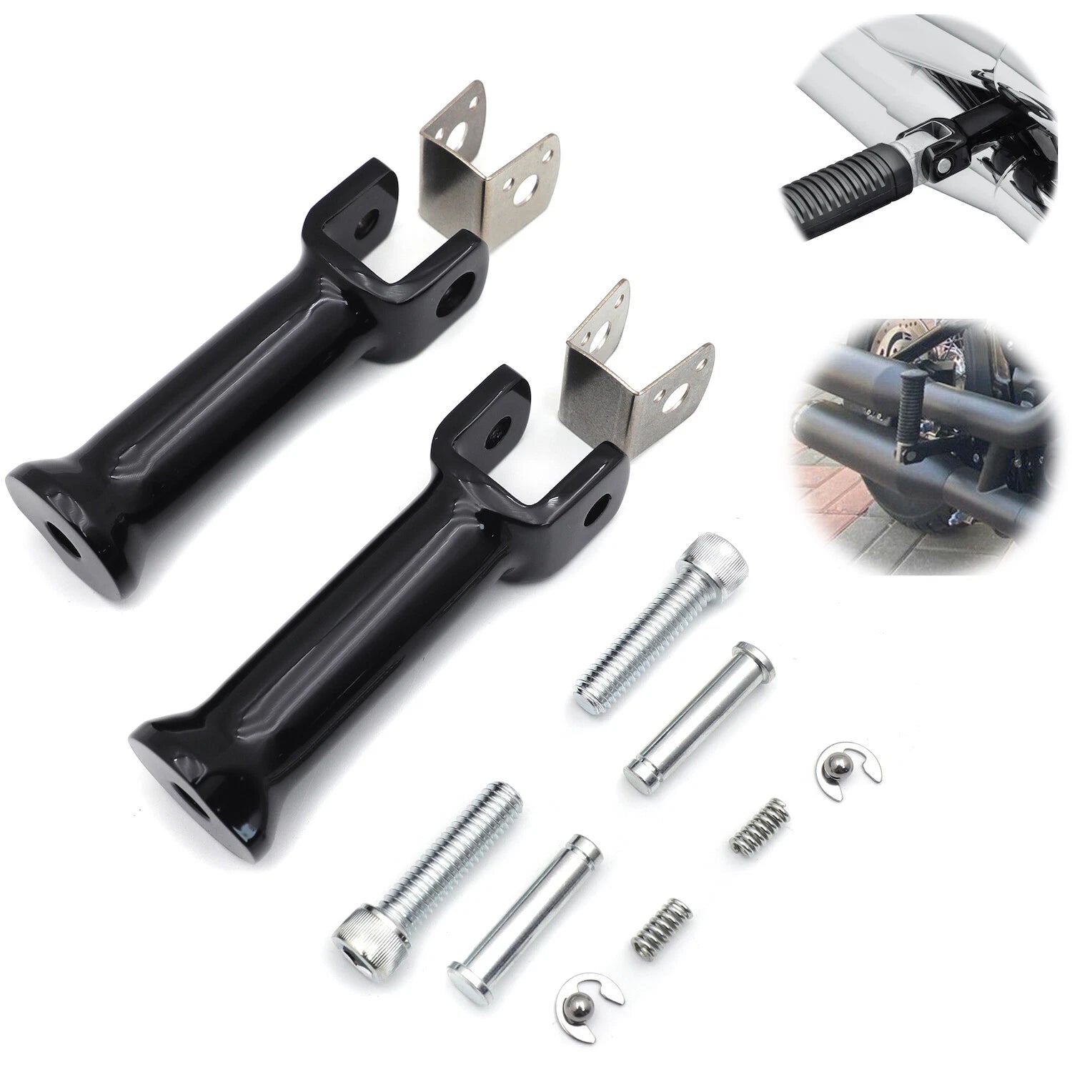 Footpeg Support Mount Clevis for Harley Softail (2018–2020) Gloss Black