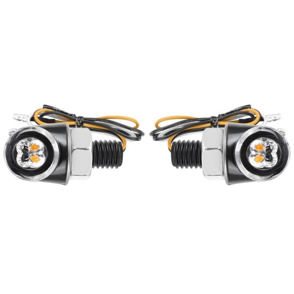 LED Turn Signal Lights Kit for Motorcycle 12V Amber White Blinker
