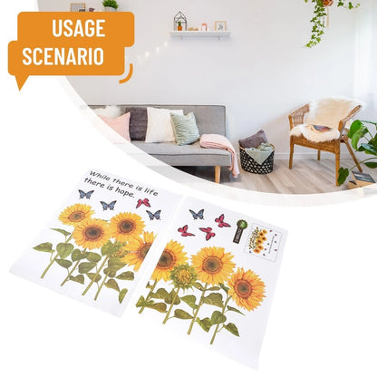 Removable Sunflower Wall Sticker for Kitchen (Waterproof PVC DIY Decor)
