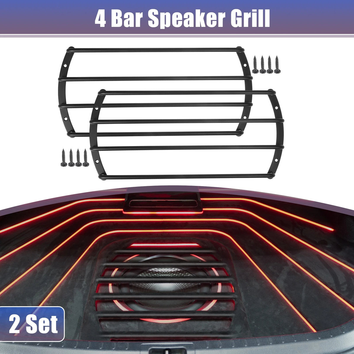 Set of 2 Speaker Bar Grills for Car Audio Subwoofer (12")